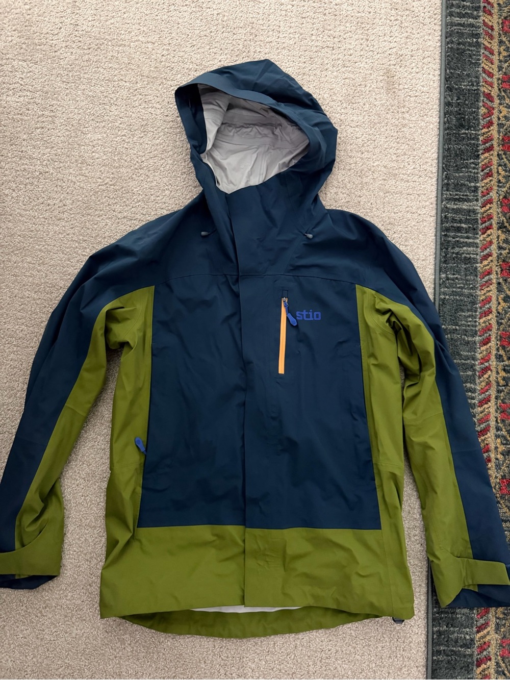 Stio Two-Tone Navy and Olive Hooded Jacket
